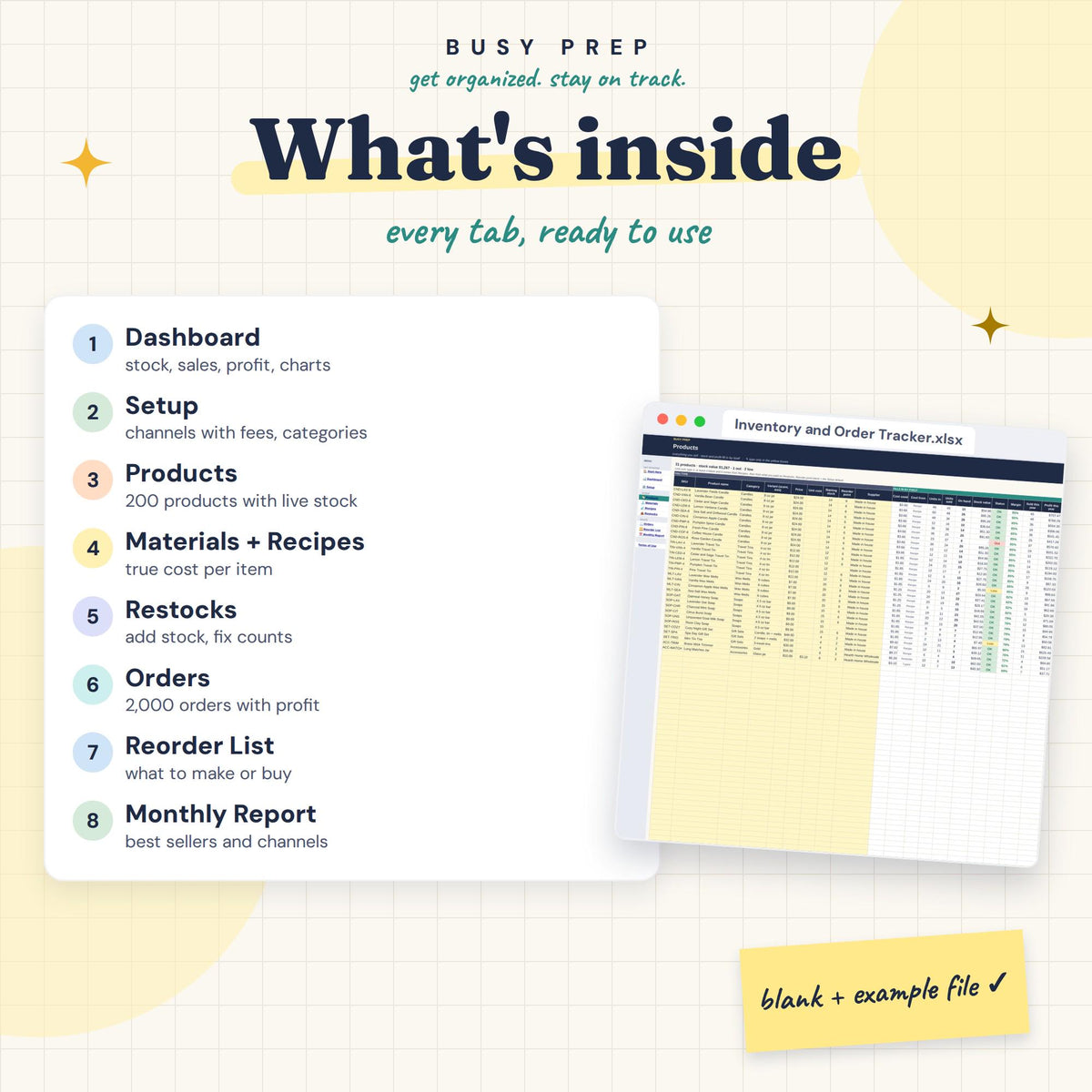 Inventory and Order Tracker Spreadsheet for Small Business, preview 4