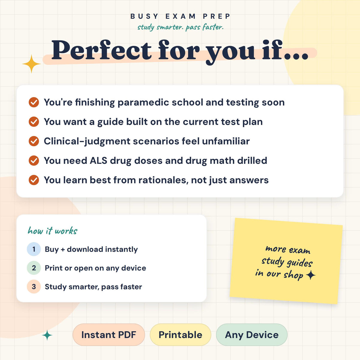 Paramedic Exam Study Guide: audience and digital use