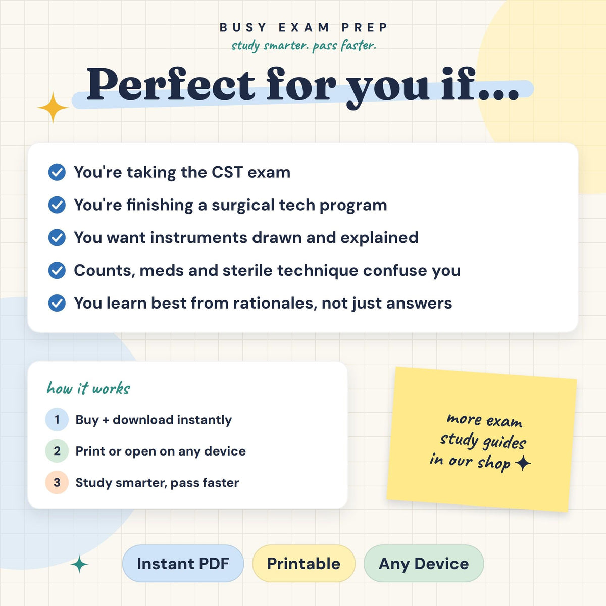 Surgical Technologist CST Exam Study Guide: audience and digital use
