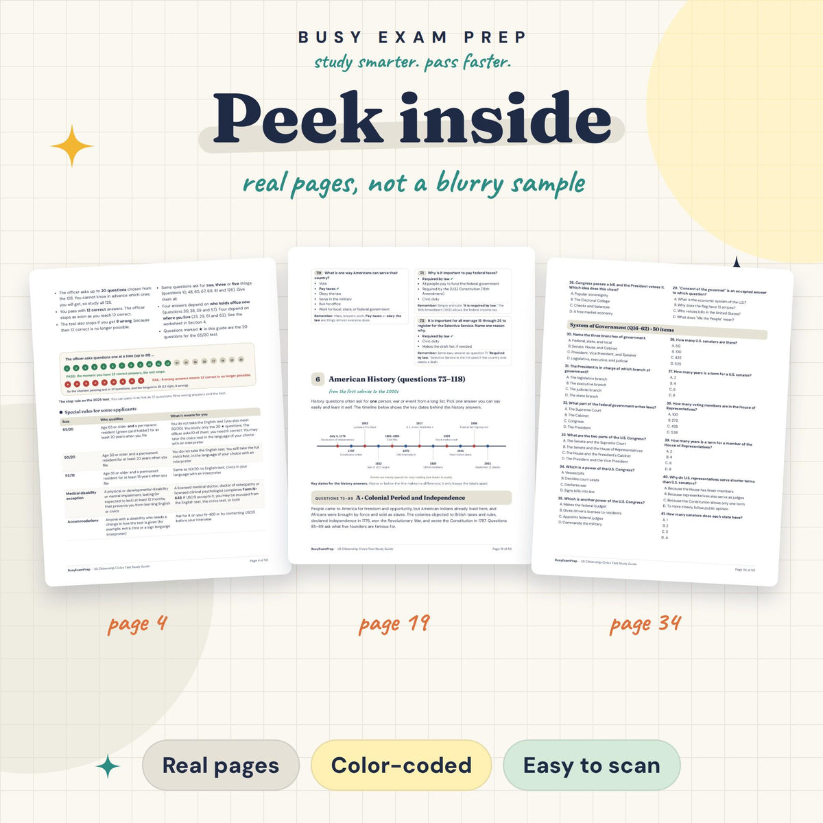 US Citizenship Test Study Guide existing interior previews