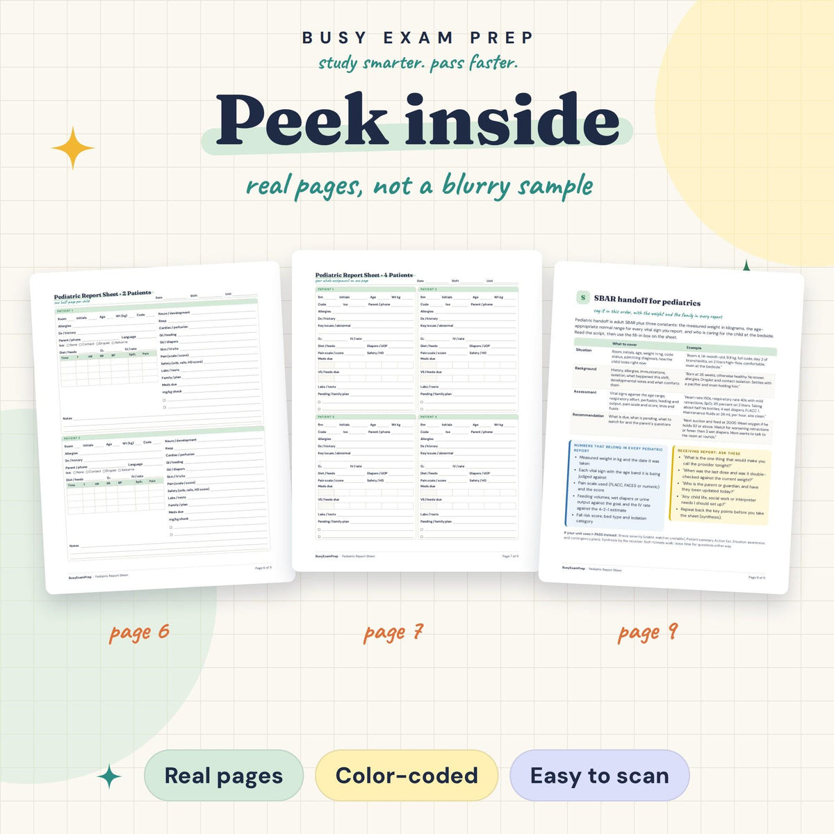Pediatric Nurse Report Sheet existing interior previews